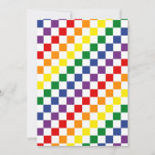 LGBT Birthday Party Rainbow Karo Einladung (Rückseite)