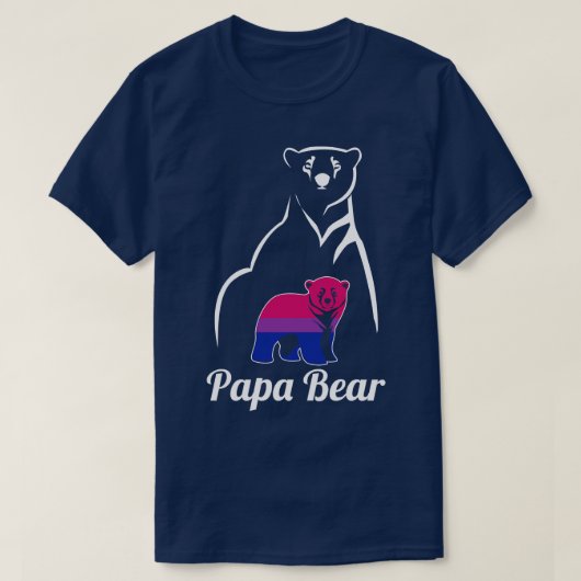 LGBT Bisexuelle Papa Bear Bi Pride Flag T-Shirt (Design vorne)