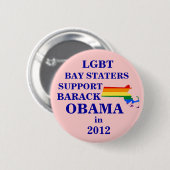 LGBT Bucht Staters für Obama 2012 Button (Vorne & Hinten)