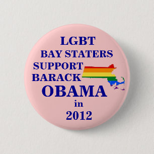 LGBT Bucht Staters für Obama 2012 Button