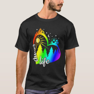 Lgbt Camping Heart Gay Flag Camper Leben T-Shirt