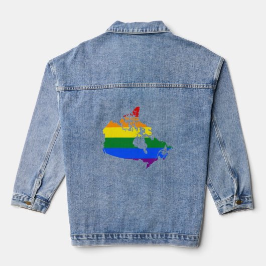 LGBT Canadian pride map Jeansjacke (Rückseite)