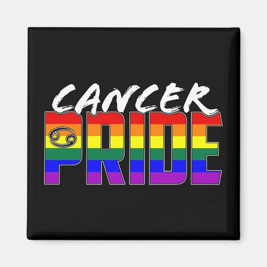 LGBT Cancer Pride Flag Zodiac-Zeichen Magnet (Vorne)