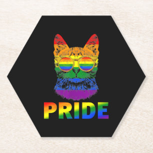 Lgbt Cat Gay Pride Lgbtq Rainbow Flag Cool Untersetzer