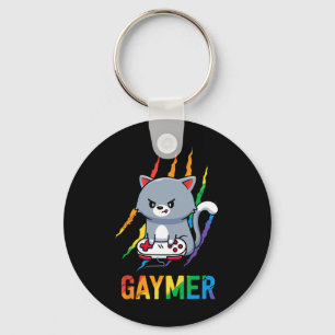 Lgbt Cat Pride Shirt Rainbow Video Game Lovers Gif Schlüsselanhänger