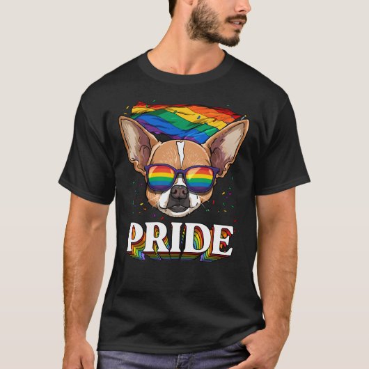 Lgbt Chihuahua Gay Pride Lgbtq Rainbow Flag Sungla T-Shirt (Vorderseite)