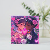 LGBT Couple Anime Personalisiert Valentinstag Karte (Stehend Vorderseite)