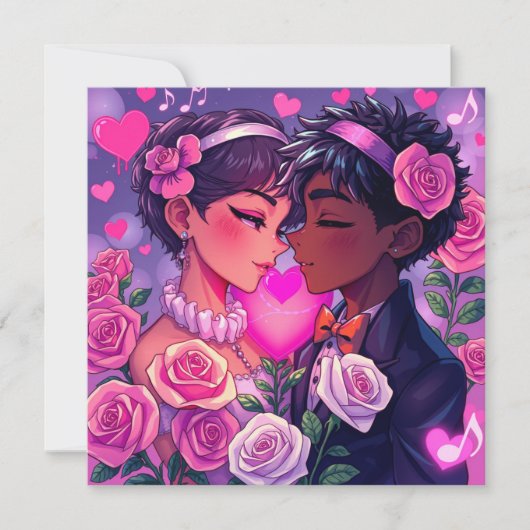 LGBT Couple Anime Personalisiert Valentinstag Karte (Vorderseite)