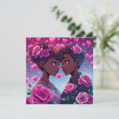 LGBT Couple Anime Personalisiert Valentinstag Karte (Stehend Vorderseite)