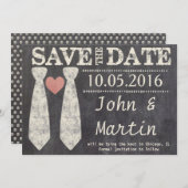 LGBT - Das Knot-Imitat-Chalkboard Save the Date bi (Vorne/Hinten)