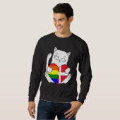 LGBT Denmark Cat Ally Animal Pride Supporter Sweatshirt (Vorne ganz)