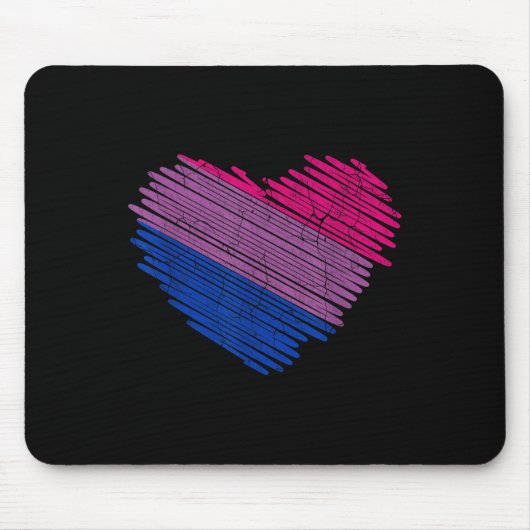 Lgbt Die Biual Pride-Flagge Herz Pride-Regenbogen Mousepad (Vorne)
