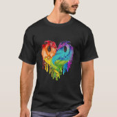 LGBT Dragon Heart Rainbow Heart Dragon LGBT Prix T-Shirt (Vorderseite)