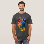 LGBT Dragon Heart Rainbow Heart Dragon LGBT T T-Shirt (Vorne ganz)