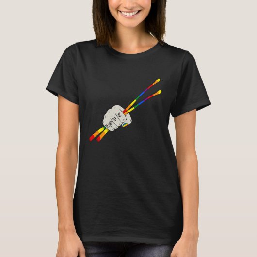 LGBT Drumsticks Gay Love Drums Drumset Drumming Dr T-Shirt (Vorderseite)