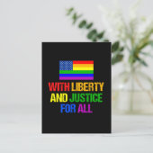 LGBT Equal Rights Rainbow American Flag Postkarte (Stehend Vorderseite)
