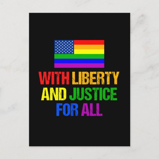 LGBT Equal Rights Rainbow American Flag Postkarte (Vorderseite)