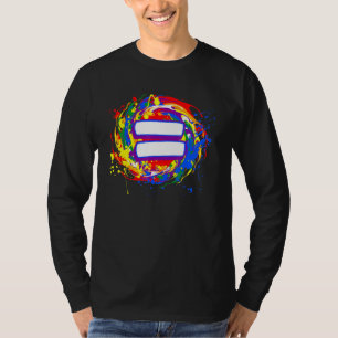 Lgbt Equal Sign Paint Swirl Rainbow Art Gay Lesbia T-Shirt