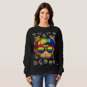 Lgbt Exotic Kurzhaar Gay Pride Monat Katze Regenbo Sweatshirt (Vorne ganz)