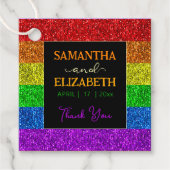 LGBT-Fahne - Glitzern Hochzeit Geschenkanhänger (Vorderseite)