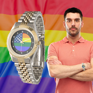 LGBT-Fahne mit Sternen Armbanduhr