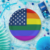 LGBT-Fahne mit Sternen Pappteller (Party)