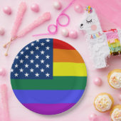 LGBT-Fahne mit Sternen Pappteller (Party)