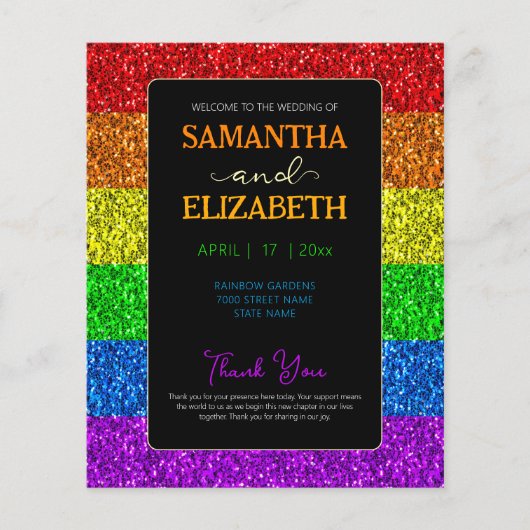 LGBT-Fahne Regenbogen-Glitzern (Vorderseite)