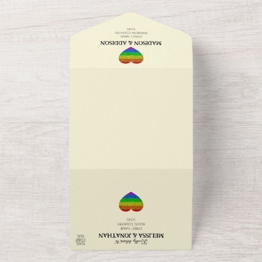 LGBT-Fahne Regenbogen-Glitzern All In One Einladung (Außenbereich)