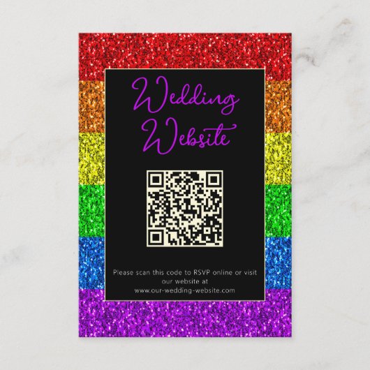 LGBT-Fahne Regenbogen-Glitzern Begleitkarte (Vorderseite)