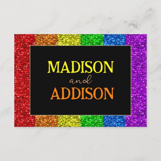 LGBT-Fahne Regenbogen-Glitzern Begleitkarte (Rückseite)