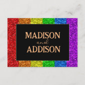 LGBT-Fahne Regenbogen-Glitzern Begleitkarte (Rückseite)