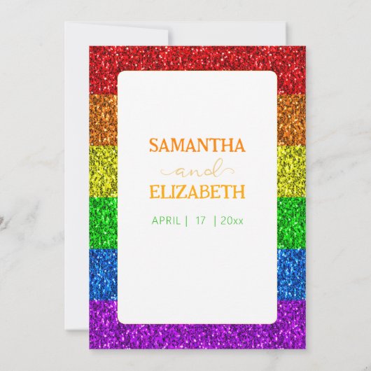 LGBT-Fahne Regenbogen-Glitzern Dankeskarte (Rückseite)