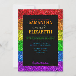 LGBT-Fahne Regenbogen-Glitzern Einladung