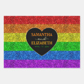 LGBT-Fahne Regenbogen-Glitzern Geschenkpapier Set (Vorderseite 2)