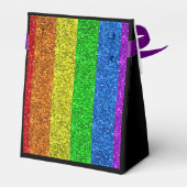 LGBT-Fahne Regenbogen-Glitzern Geschenkschachtel (Rückseite)