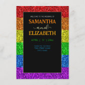 LGBT-Fahne Regenbogen-Glitzern Menükarte (Rückseite)