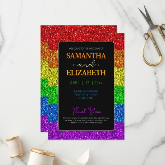 LGBT-Fahne Regenbogen-Glitzern Programm (Vorderseite/Rückseite Beispiel)