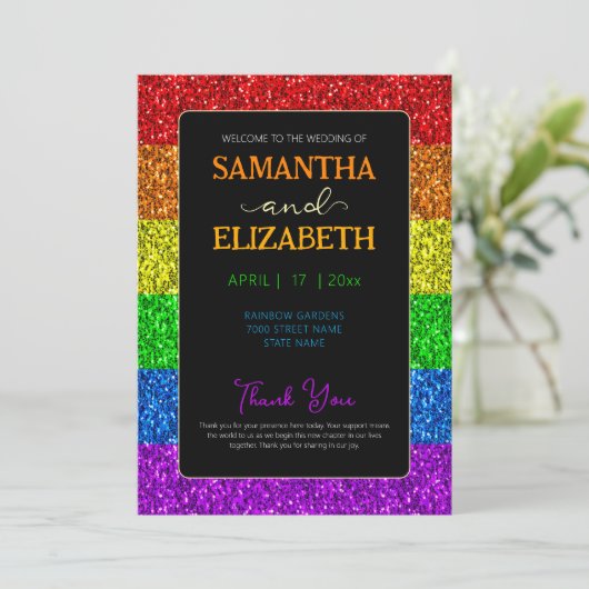 LGBT-Fahne Regenbogen-Glitzern Programm (Stehend Vorderseite)