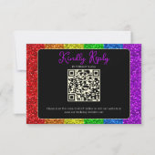 LGBT-Fahne Regenbogen-Glitzern RSVP Karte (Vorderseite)