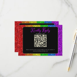 LGBT-Fahne Regenbogen-Glitzern RSVP Karte