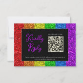 LGBT-Fahne Regenbogen-Glitzern RSVP Karte (Vorderseite)