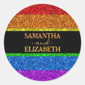 LGBT-Fahne Regenbogen-Glitzern Runder Aufkleber (Vorderseite)