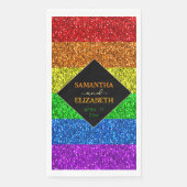 LGBT-Fahne Regenbogen-Glitzern Serviette (Vorderseite)