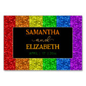 LGBT-Fahne Regenbogen-Glitzern Tischnummer (Rückseite)