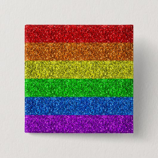 LGBT-Fahne strahlende Regenbogen-Glitzer-Imitate f Button (Vorderseite)