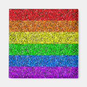 LGBT-Fahne strahlende Regenbogen-Glitzer-Imitate f Magnet (Vorne)