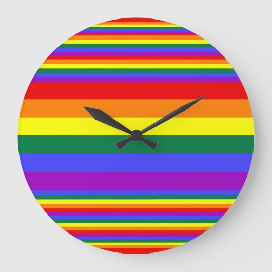 LGBT-Farben Große Wanduhr (Vorderseite)