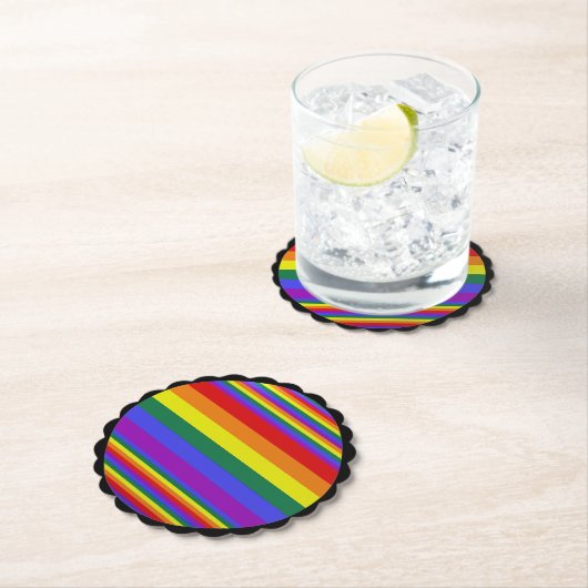 LGBT-Farben schwarz Untersetzer (Vor Ort)
