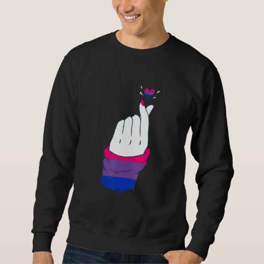 LGBT Finger Heart Bisexual LGBTQ Bisexual Flag Bis Sweatshirt (Vorderseite)